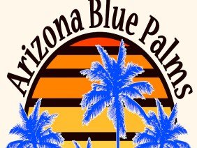 Arizona Blue Palms Painting - Photo 1