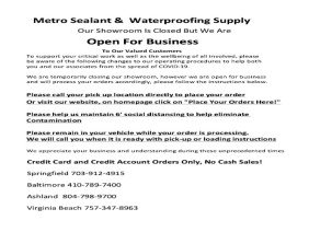 Metro Sealant & Waterproofing Supply - Photo 3